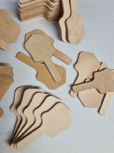 Leather Key Fob Blanks - Nat. Veg. Tan - Shield (25)